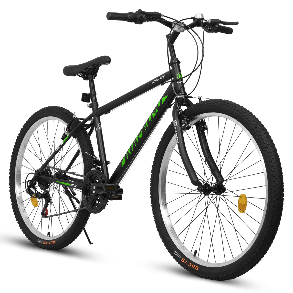 Aukfa 26" Mountain Bike for Men and Women, 21 - Speed High - Performance All - Terrain Bicycle with Dual V - Brakes, Green
