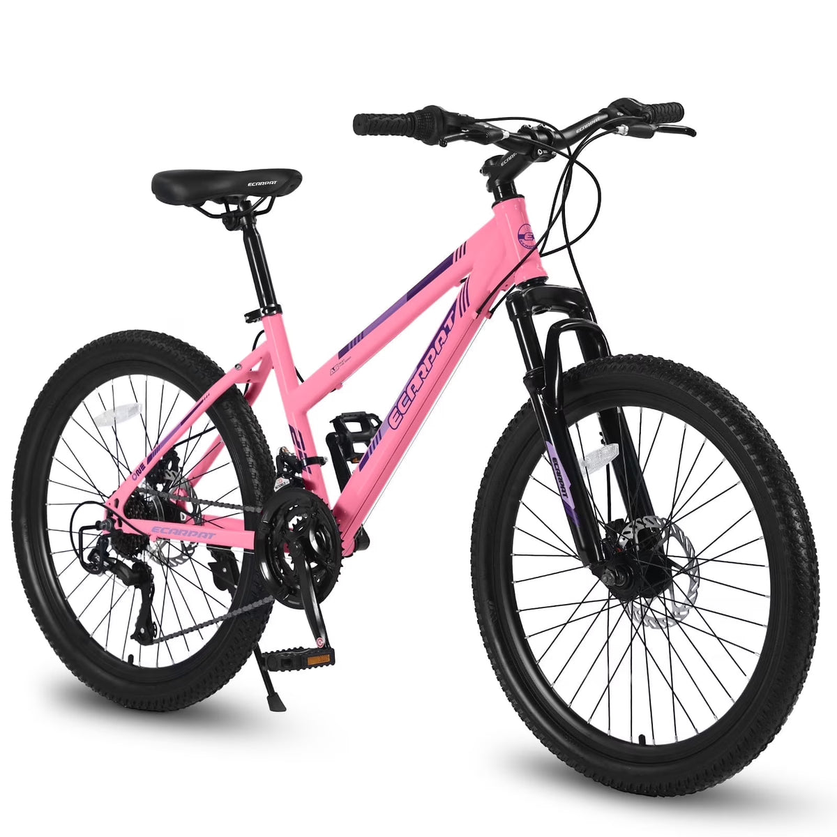Ecarpat 26 in Mountain Bike Adults Womens Mountain Bicycles with Dual Disc Brakes Shimano 21 - Speed Full Suspension MTB Bicycles for Outdoor